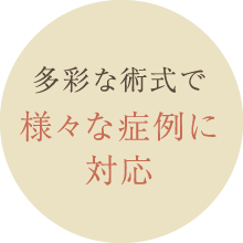 多彩な術式で様々な症例に対応