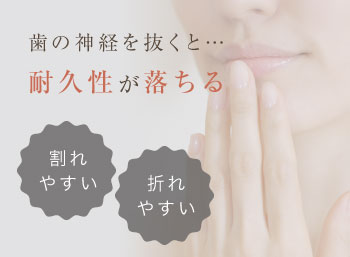 歯の神経を抜くと…耐久性が落ちる「割れやすい」「折れやすい」